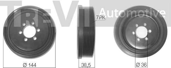 Trevi Automotive PC1287 - Ремінний шків, колінчастий вал autocars.com.ua