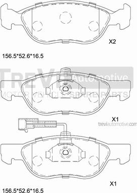 Trevi Automotive PF1012 - Гальмівні колодки, дискові гальма autocars.com.ua