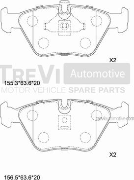 Trevi Automotive PF1019 - Гальмівні колодки, дискові гальма autocars.com.ua