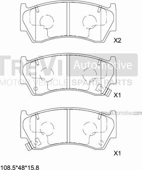 Trevi Automotive PF1024 - Гальмівні колодки, дискові гальма autocars.com.ua