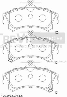 Trevi Automotive PF1025 - Гальмівні колодки, дискові гальма autocars.com.ua