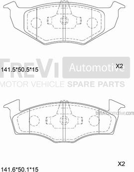 Trevi Automotive PF1032 - Гальмівні колодки, дискові гальма autocars.com.ua