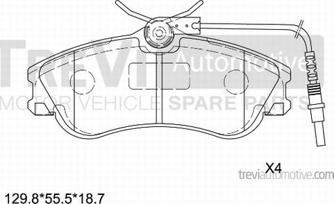 Trevi Automotive PF1033 - Гальмівні колодки, дискові гальма autocars.com.ua