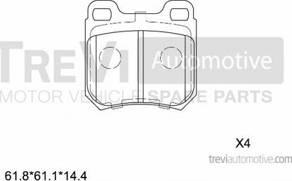 Trevi Automotive PF1036 - Тормозные колодки, дисковые, комплект autodnr.net