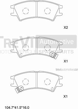 Trevi Automotive PF1067 - Гальмівні колодки, дискові гальма autocars.com.ua