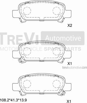 Trevi Automotive PF1069 - Гальмівні колодки, дискові гальма autocars.com.ua