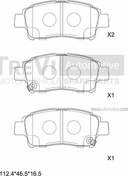 Trevi Automotive PF1074 - Тормозные колодки, дисковые, комплект autodnr.net