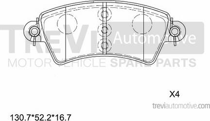 Trevi Automotive PF1075 - Гальмівні колодки, дискові гальма autocars.com.ua