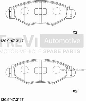 Trevi Automotive PF1077 - Гальмівні колодки, дискові гальма autocars.com.ua