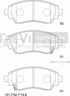 Trevi Automotive PF1080 - Гальмівні колодки, дискові гальма autocars.com.ua