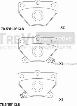 Trevi Automotive PF1084 - Гальмівні колодки, дискові гальма autocars.com.ua