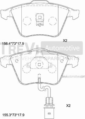 Trevi Automotive PF1087 - Гальмівні колодки, дискові гальма autocars.com.ua