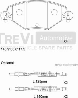 Trevi Automotive PF1090 - Гальмівні колодки, дискові гальма autocars.com.ua