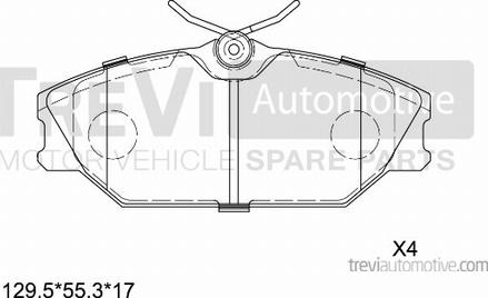 Trevi Automotive PF1096 - Гальмівні колодки, дискові гальма autocars.com.ua