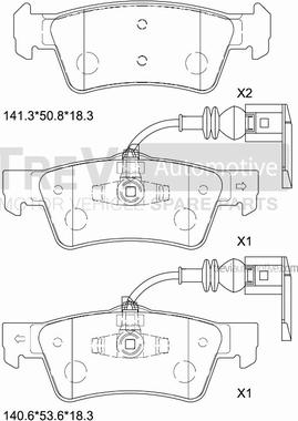 Trevi Automotive PF1114 - Тормозные колодки, дисковые, комплект autodnr.net