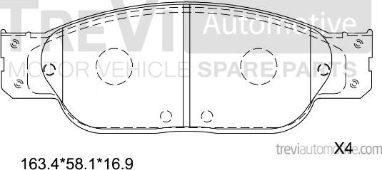 Trevi Automotive PF1130 - Гальмівні колодки, дискові гальма autocars.com.ua