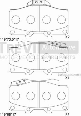 Trevi Automotive PF1137 - Гальмівні колодки, дискові гальма autocars.com.ua