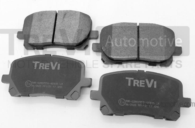 Trevi Automotive PF1151 - Гальмівні колодки, дискові гальма autocars.com.ua