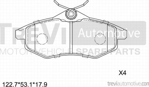 Trevi Automotive PF1159 - Гальмівні колодки, дискові гальма autocars.com.ua