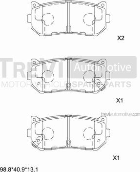 Trevi Automotive PF1169 - Гальмівні колодки, дискові гальма autocars.com.ua