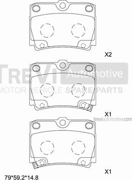 Trevi Automotive PF1170 - Гальмівні колодки, дискові гальма autocars.com.ua