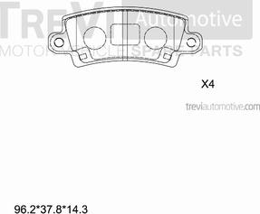 Trevi Automotive PF1173 - Гальмівні колодки, дискові гальма autocars.com.ua