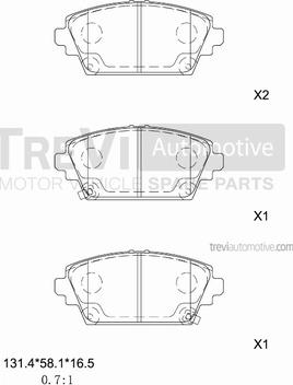 Trevi Automotive PF1176 - Гальмівні колодки, дискові гальма autocars.com.ua