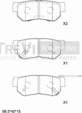 Trevi Automotive PF1189 - Гальмівні колодки, дискові гальма autocars.com.ua