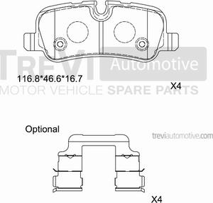 Trevi Automotive PF1190 - Гальмівні колодки, дискові гальма autocars.com.ua