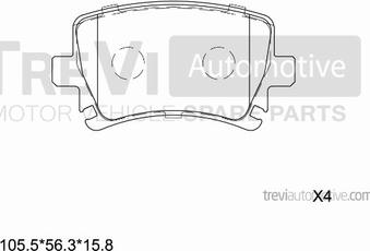 Trevi Automotive PF1203 - Тормозные колодки, дисковые, комплект autodnr.net