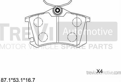 Trevi Automotive PF1204 - Тормозные колодки, дисковые, комплект autodnr.net