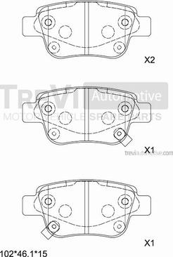 Trevi Automotive PF1210 - Гальмівні колодки, дискові гальма autocars.com.ua