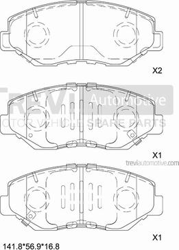 Trevi Automotive PF1214 - Гальмівні колодки, дискові гальма autocars.com.ua