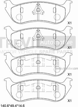 Jeep K05191823AA - Гальмівні колодки, дискові гальма autocars.com.ua