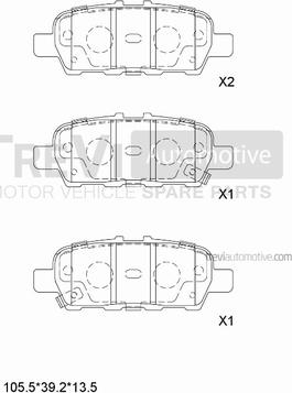 Trevi Automotive PF1226 - Гальмівні колодки, дискові гальма autocars.com.ua