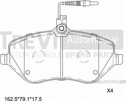 Trevi Automotive PF1240 - Гальмівні колодки, дискові гальма autocars.com.ua