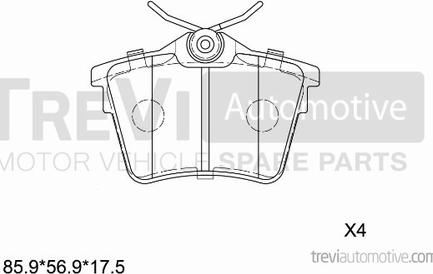 Trevi Automotive PF1241 - Тормозные колодки, дисковые, комплект autodnr.net