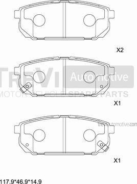 Trevi Automotive PF1246 - Гальмівні колодки, дискові гальма autocars.com.ua