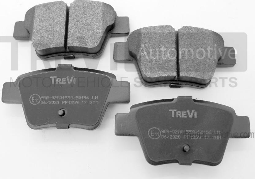 Trevi Automotive PF1259 - Гальмівні колодки, дискові гальма autocars.com.ua