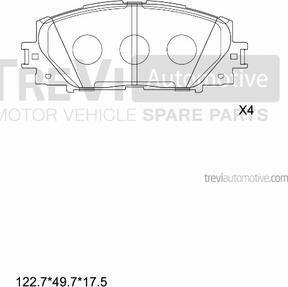 Trevi Automotive PF1274 - Гальмівні колодки, дискові гальма autocars.com.ua