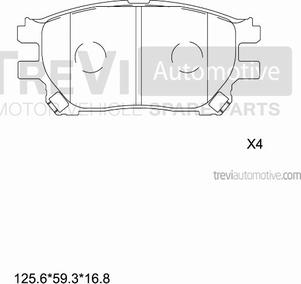 Trevi Automotive PF1290 - Гальмівні колодки, дискові гальма autocars.com.ua