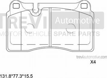 Trevi Automotive PF1293 - Гальмівні колодки, дискові гальма autocars.com.ua