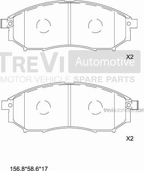 Trevi Automotive PF1295 - Гальмівні колодки, дискові гальма autocars.com.ua