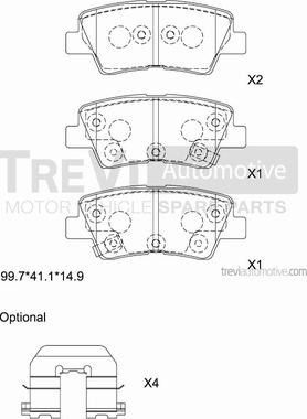 Trevi Automotive PF1306 - Гальмівні колодки, дискові гальма autocars.com.ua