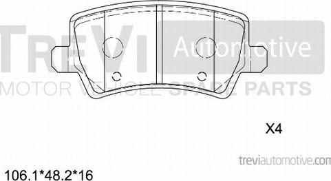 Trevi Automotive PF1311 - Тормозные колодки, дисковые, комплект autodnr.net