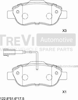 Trevi Automotive PF1320 - Гальмівні колодки, дискові гальма autocars.com.ua