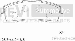 Trevi Automotive PF1324 - Тормозные колодки, дисковые, комплект autodnr.net