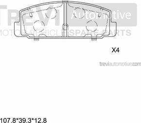 Trevi Automotive PF1328 - Гальмівні колодки, дискові гальма autocars.com.ua