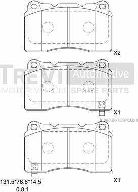 Trevi Automotive PF1330 - Тормозные колодки, дисковые, комплект autodnr.net