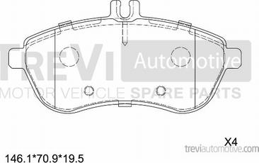 Trevi Automotive PF1337 - Гальмівні колодки, дискові гальма autocars.com.ua